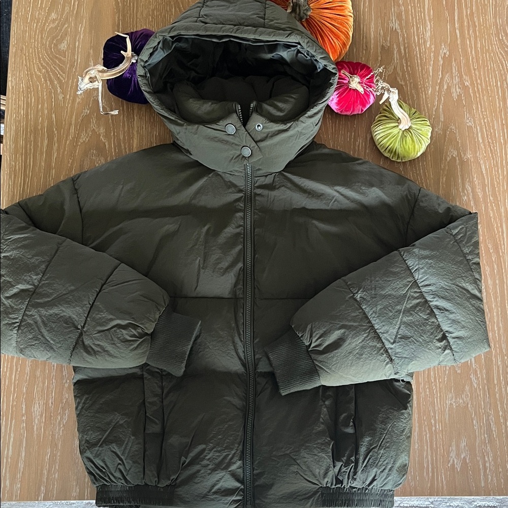 Lucky Brand Khaki Puffer Coat